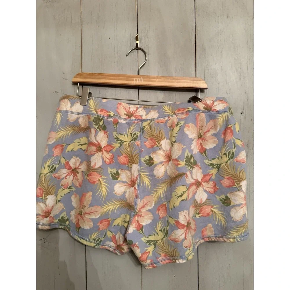 Polo Ralph‎ Lauren Fleece Shorts Blue Pink Floral Pockets Drawstring S-XL